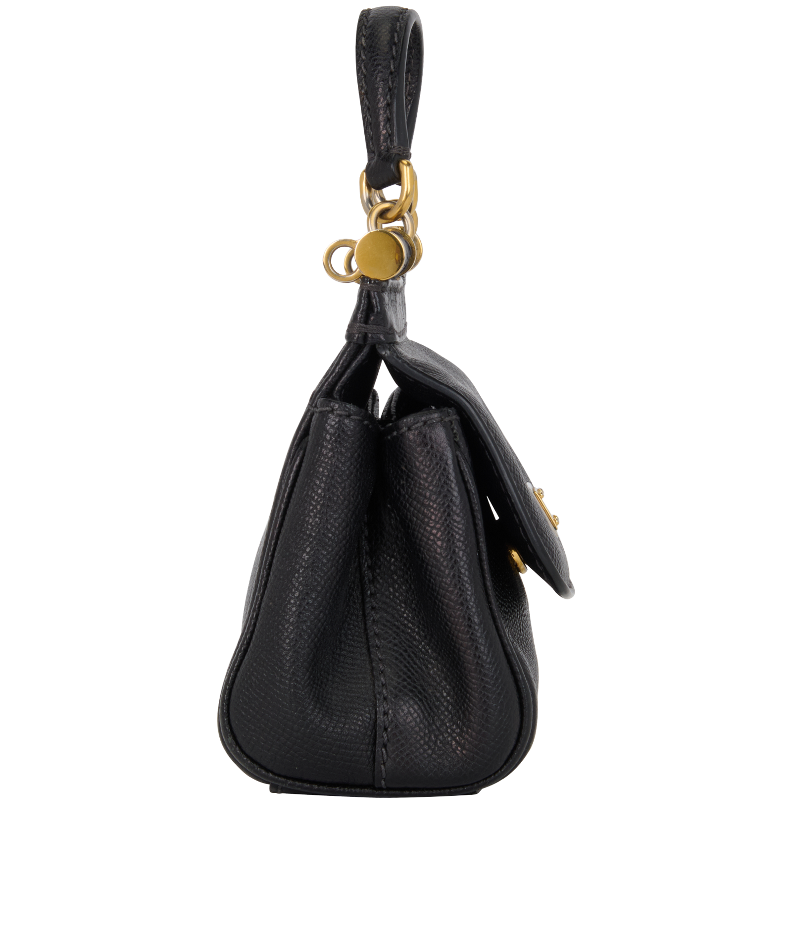 Mini Sicily, &pound;495, Handbags, Black, Leather, Side view
